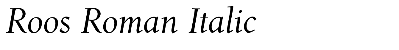 Roos Roman Italic
